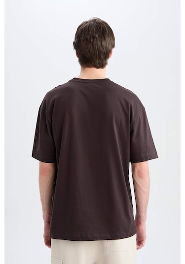 DeFacto Oversize Geniş Kalıp Bisiklet Yaka Basic Düz Kısa Kollu Tişört E6885AXNSBN337