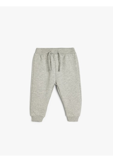 Koton Beli Bağlamalı Pamuk Karışımlı Basic Jogger Eşofman Altı Gri 5smb40034tk Gri