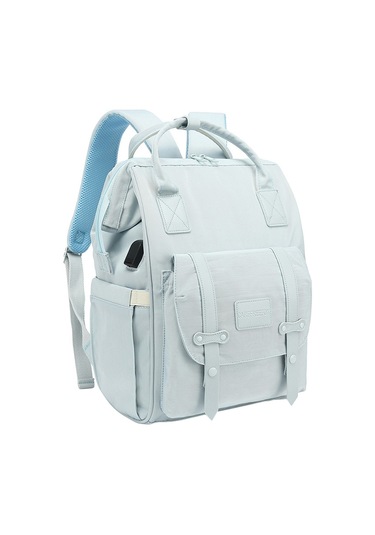 Çok Fonksiyonlu Anne Çantası Büyük Kapasiteli Giden Bebek Bakım Sırt Çantası Mavi Çok Renkli