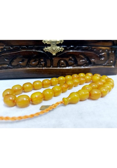 Omari Usta İmzalı Havşalı Sıkma Kehribar Tesbih 11.5x12.5