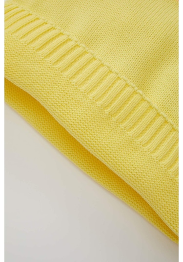 Defacto Kız Bebek Kalp Desenli Bisiklet Yaka Triko Kazak C8089A524AUYL295 Sarı