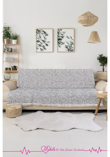 Klasik Pamuklu Koltuk Örtüsü 160x220 Cm Zebra Desen Koltuk Örtüsü Antrasit