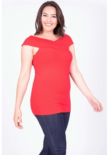 Karmen V Yaka Kolsuz Tişört (532254615)