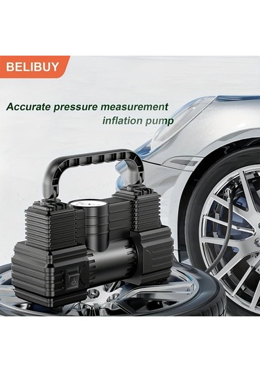 Xuweiwei Siyah 12v Dc Taşınabilir Otomatik Lastik Şişirme Pompası Dijital Basınç Göstergeli Araba Bisiklet Balon