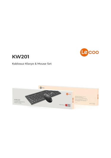 Lecoo KW201 Kablosuz Türkçe Q Klavye & Mouse Set