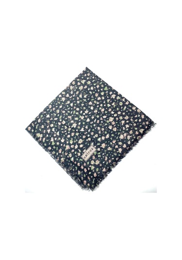 Saçaklı Pamuk Tülbent - 05505 - 95 X 95 / Siyah,pudra - 12 Siyah,pudra - 12