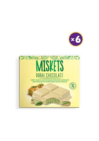 Beyaz Çikolatalı Dubai Çikolatası 100 Gr X 6 Adet