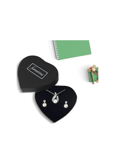 Forentina İnci Modeli Kolye Küpe Set  Ps1596