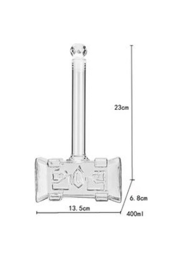 Yaratıcı Viski Dekanter 400 Ml 3d Çekiç Şeklinde Şarap Bourbon Viski Likör Şişesi Bar Dekor Için Kalça Şişeleri