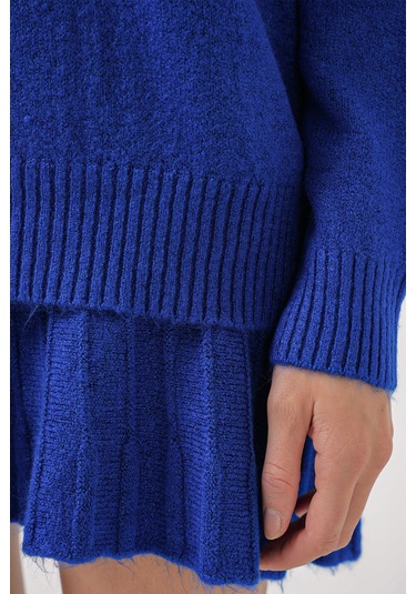 Bigdart 15891 Kazak Etek Triko İkili Takım - Saks