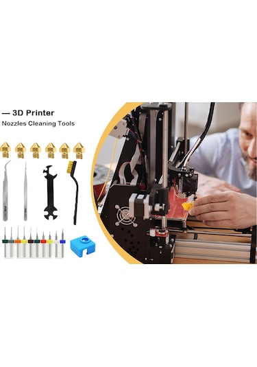 Sointeresting Mk8 3d Yazıcı Nozulları, Ender3 Nozul Temizleme Kitleri 3d Yazıcı Nozul Bakım Kiti 3d Yazıcı Araçları