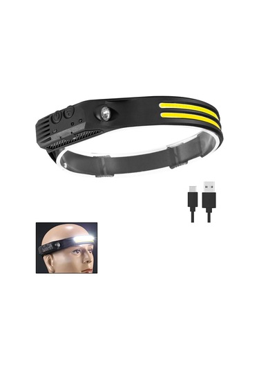 Longrıverşarj Edilebilir Led Sensörlü Kafa Feneri 6 Modlu Kamp Ve Arama Işığı Soğuk Beyaz Siyah Beyaz Kırmızı Mavi Yeşil Sarı Siyah Beyaz Kırmızı Mavi Yeşil Sarı