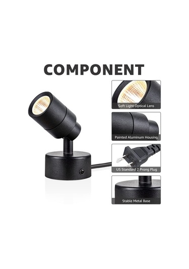 Szypzstore 2 Paket Led Spot Işık Iç Mekan, 3w Yukarı Işık Iç Mekan Zemin Spot Işığı, 3000k Uplight Iç Mekan Vurgulu Aydınlatma Abd Tak Cn35kt Beyaz