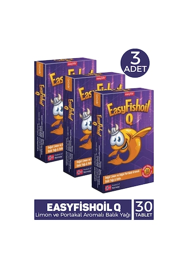 Easyfishoil Q 30 Çiğneme Tableti 3 Adet