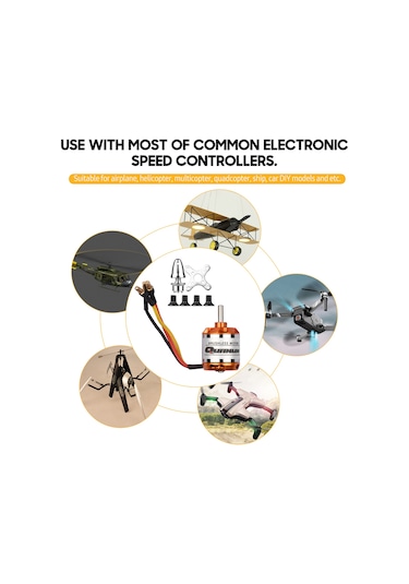 Kosona D2836-9 880kv Bakır Rengi Sabit Kanat Uçak Modelleri İçin Brushless Motor