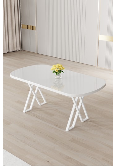 Canisa Jolin Serisi Mdf Sabit 90x168 Mutfak Masası Beyaz Masa