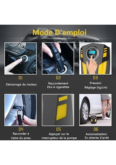 Araç Hava Lastik Şişirme Kompresörü Göstergeli Oto Lastik Pompası