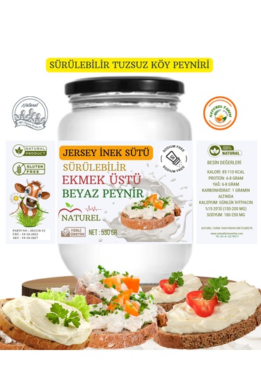 Naturel Jersey İnek Sütü Krem Peynir 550 Gr X 2 Adet