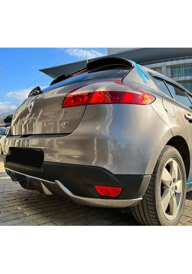 Renault Megane 3 Rs Difüzör 4 Kapı Uyumlu Parlak Siyah Plastik Egzoz Görünüm Arka-difizör-bodykit-ek