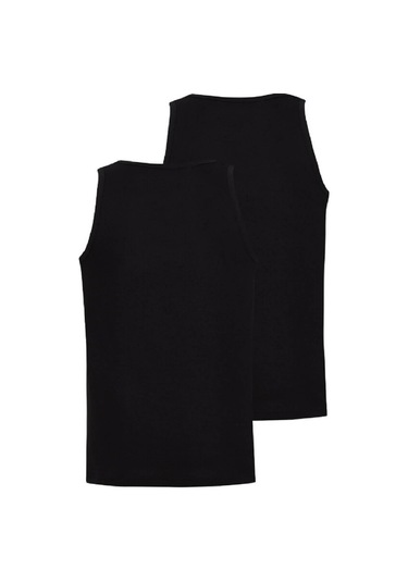 Blackspade-9225-loose-fit-erkek-2li-ekonomik-paket-100-pamuklu-atlet Siyah