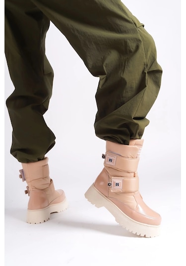 Elısa Cırt Cırtlı Paraşüt Kumaş Rugan Kadın Bot Rtt - Ten Ten