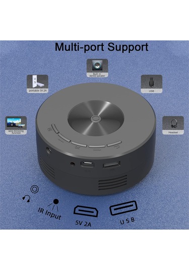 Yt200 180p Portable Mini Projector With Usb Cable And Remote Control For İos/android Uyumlu  Phones, Home Theater, And Outdoor Camping