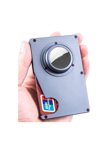 Airtag İçin Tracker Kart Tutucu Anti Loss Rfıd Cüzdan Kart Tutucu Gri