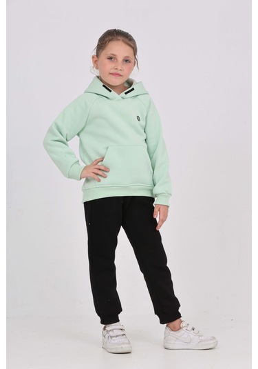 Toontoy Kız Çocuk Garni Nakışlı Eşofman Takım Mint Yeşili