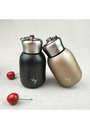 Pazly 300ml Gül Altın Mini Kahve Vakum Şişesi, Taşınabilir Termos Seyahat Su Şişesi Gül Altın