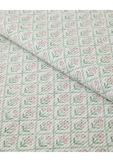 Bloom Crest Çift Kişilik Pike 200x220 Cm Yeşil