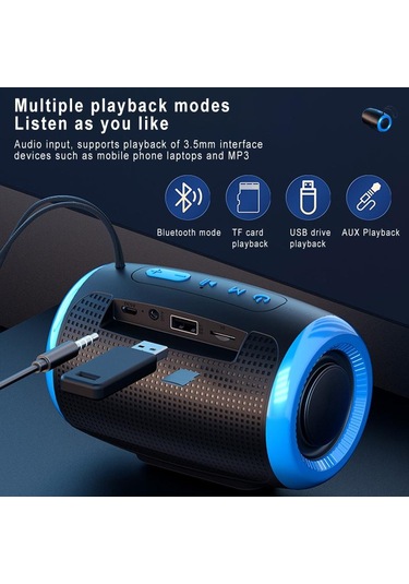 Tsn-1 Taşınabilir Hoparlör Kablosuz Bluetooth Hoparlörler 5.3 Stereo Fm/sd/usb Disk/aux Modları İle Su Geçirmez Dış Mekan İçin Hifi Ses