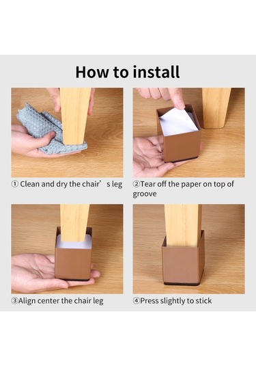 2 Adet / Takım Mobilya Karbon Çelik Wraparound Yükseltme Ayak Pedi, Stil: Kare 6x5cm Siyah Diğer