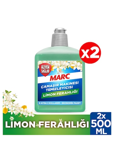 Marc Çamaşır Makinesi Temizleyici & Koruyucu Kireç Önleyici Limon Ferahlığı 2 x 500 ML