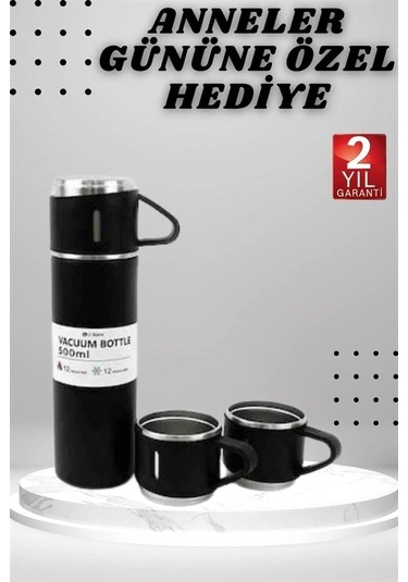 Bfs 3 Bardaklı Termos Seti Anneler Gününe Özel Hediye Taşınabilir Sızdırmaz Isı Koruyucu Çok Renkli