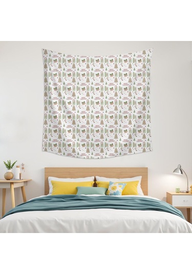 Noel Desenli 59x59 İnç Kare Duvar Halısı, Oturma Odası, Yatak Odası Ve Genç Odası İçin-a155