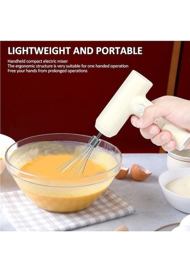 Ulzyvf Elektrikli Akülü Çırpma 2000mah Usb Şarj Edilebilir El Beyaz, Yeni Tasarım Beyaz