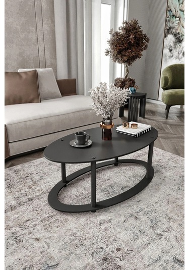 Hole Elips Orta Sehpa Siyah Siyah