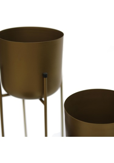 Superbia Ayaklı Metal Saksı Orta Boy Sarı