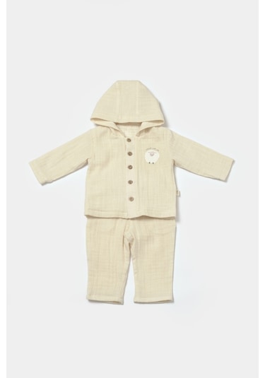 BabyCosy Organik Kapüşonlu Ceket & Pantolon Set Csym7033 001