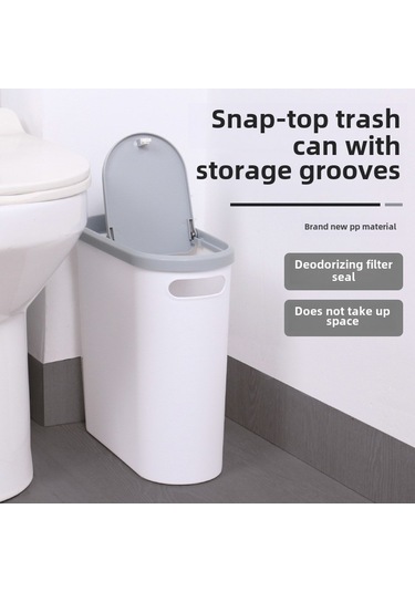 Teltree Ev Çöp Kutusu Mutfak/banyo İçin, Basma Kapaklı, Boşluk Tasarımı, Kaliteli Plastik, Büyük Kapasite, Mavi 9219 Diğer