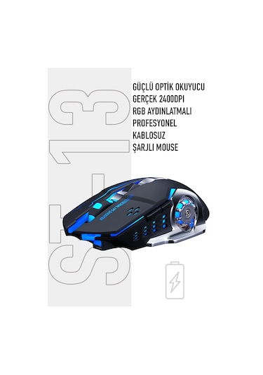 Steep Solid ST-13S Kablosuz Wiriless RGB Oyuncu Optik Mouse