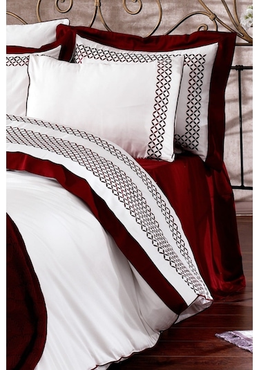 Nazik Home Sandy Nevresim Takımı Çk Bordo