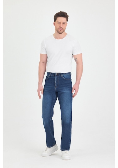 Polo State Erkek Baggy Fit Kot Pantolon Mavi Mavi