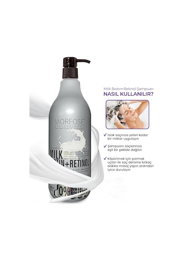 Morfose Sülfatsız Milk Biotin+Retinol İçerikli Tuzsuz Şampuan 1 L