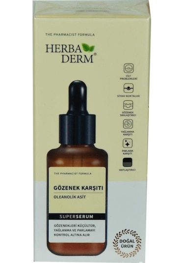 Herbaderm Oleanolik Asit Gözenek Karşıtı Doğal Yüz Serumu 30 ML