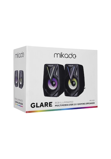 Mıkado Md-s23 Glare, 6w, 1+1, Masaüstü, Rgb Aydınlatma, Usb, Siyah Kasa, Speaker