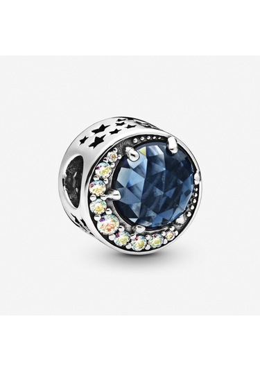 Nur Silver Ay Ve Gece Gökyüzü Gümüş Charm Nur-ch00024 Çok Renkli