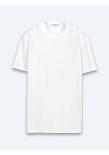 Kip Ekru Düz Bisiklet Yaka T-shirt Çok Renkli