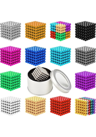 Boncuk Mıknatıs 216 Adet 5 MM Mıknatıslı  Magnet Neo Cube Karışık Mix