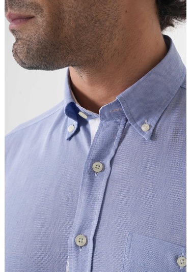 Bisse Erkek Regular Fit Uzun Kol Mavi Gömlek Gmktn250016 D35 Mavi